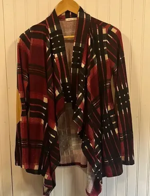 12PM
by Mori Ami striped open front cardigan Red thumbnail 1