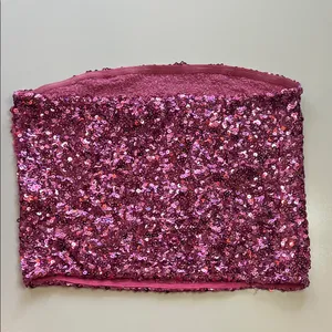 Free People Fuchsia Sequin Strapless Tube Top thumbnail 12