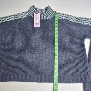 Wild Fable NWT Mock Neck Ribbed Sweater Blue Raglan Sleeve‎ Medium thumbnail 7