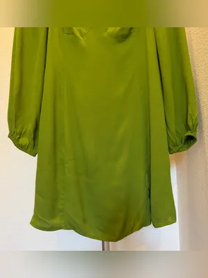 Aritzia Wilfred Novella Dress in Succulent Green Size 8 Puff Long Sleeve thumbnail 4