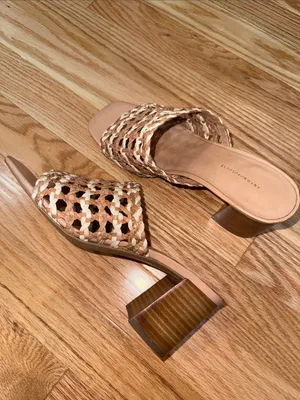 Anthropologie woven block heel mule sandals size 6.5/7 thumbnail 5