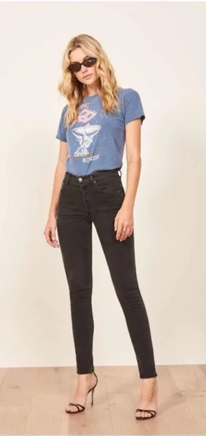 Reformation‎ Serena High Rise Skinny Jeans Erie Faded Black 23 NWT thumbnail 1