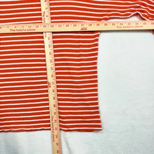 Lauren Ralph Lauren‎ M Orange Striped Top Boatneck Knit Nautical Preppy Coastal thumbnail 5