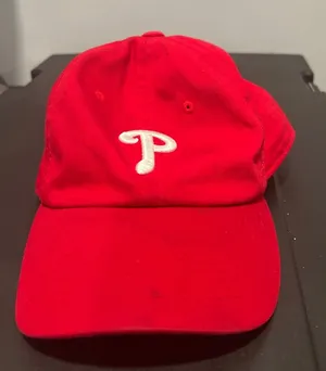 Phillies Red Baseball Cap with White Logo thumbnail 1