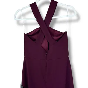 NEW Lulus Keep You Enchanted Dark Purple Cutout Halter Mermaid Maxi Dress thumbnail 8