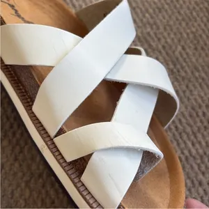 EUC Free People Ventura Sandals White Size 10 Retail $88.00 thumbnail 9