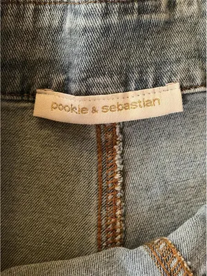 Vintage Y2K Cookie & Sebastian Light Wash Gold Button Denim Shorts size small thumbnail 5