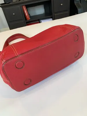 Vintage Y2K Marc Chantal Classic Ruby Red Pebbled Leather Shoulder Bag Purse thumbnail 4
