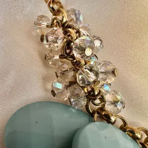 Orange and blue teardrop double strand statement necklace thumbnail 11