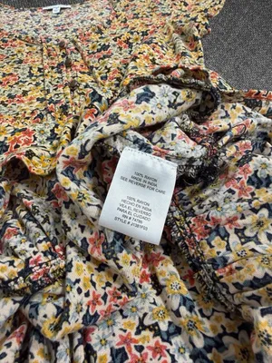 Floral Tiered Boho Mini Dress Size Small thumbnail 5