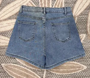 Rhinestone Denim Shorts Blue thumbnail 2