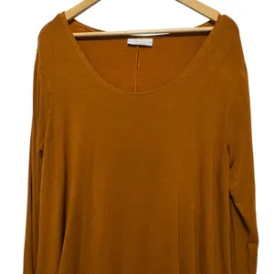 Bryn Walker Women Tunic Top M Burnt Orange Asymmetrical Hem Lagenlook Artwear‎ thumbnail 3