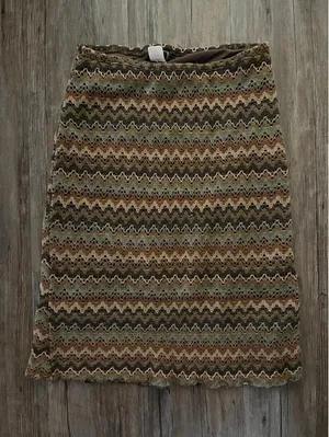 VTG Unit Earthy Knit Pull On Skirt Sz S Boho thumbnail 1