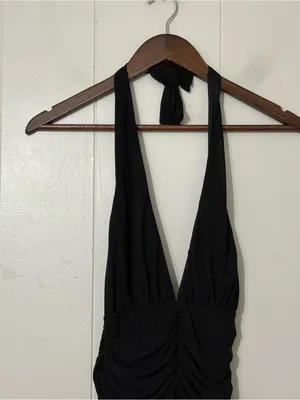 Hello Molly Black Confident Energy Halter Ruched Mini Dress Size XS New Party thumbnail 3