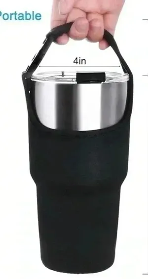 Bottle‎ Coozie for up to 30 oz Yeti, Stanley Ozark Travel Mugs Clips on Bag thumbnail 1