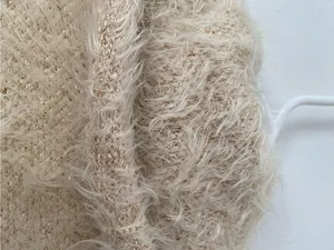 Free People Mina Plush Open-Front Ivory Fuzzy Jacket Tie Closure size small thumbnail 7