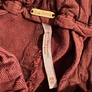 Free People Womens Paperbag Jogger Pants Burgundy‎ Drawstring Cotton XS Boho thumbnail 3