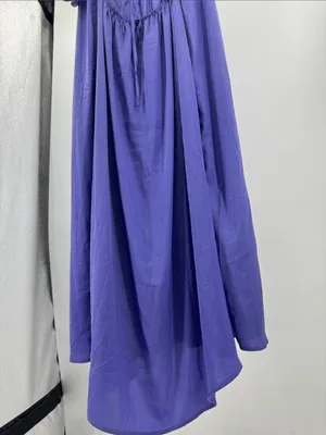 GAP open back blouson Midi Dress in Violet L silky wedding guest event party thumbnail 7
