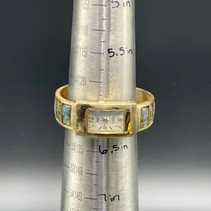 Vivani Abalone Watch Women 22mm Silver Tone MOP Dial Cuff Untested Original Box thumbnail 10