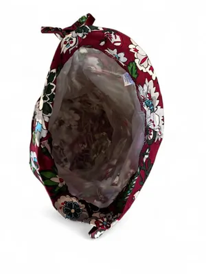 NWOT Vera Bradley Burgundy Floral Drawstring Pouch thumbnail 3