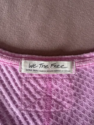Free People Pink Waffle Knit Top thumbnail 2