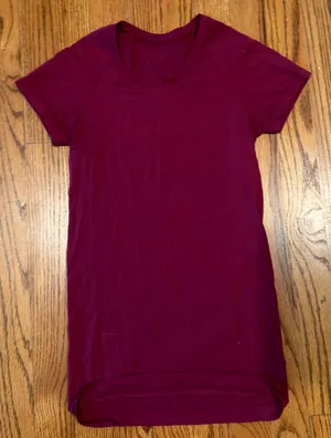 Maroon Short Sleeve Swiftly Lululemon Tech thumbnail 1