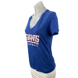 NFL Team Apparel New York Giants Football Women's Blue V Neck T Shirt Tee Top M thumbnail 2