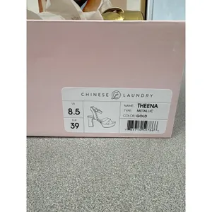 NIB Chinese Laundry Size 8.5 Theena Metallic Gold Platform Heeled Dressy Sandals thumbnail 7
