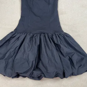 GLG Good Luck Gem Mini Dress Womens XS Black Halter Drop Waist Bubble Hem thumbnail 4