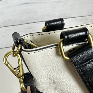 FOSSIL Amelia Bucket Purse Brown/Cream Two-Toned Leather Crossbody‎ Boho Western thumbnail 9