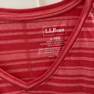FINAL MARKDOWN LADIES l.l bean striped v neck tee large thumbnail 3