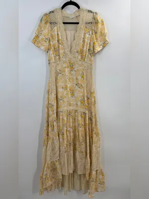 LoveShackFancy Tink Silk Lemon Daydream Maxi Dress thumbnail 8