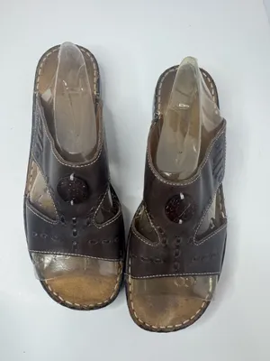 Natural Soul by Naturalizer Cade Brown Leather Sandals Women's Size 9W thumbnail 2