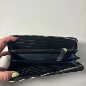 Cole Haan Purse &‎ Wallet Woven Straw Black Faux Leather Shoulder Floral Accents thumbnail 12