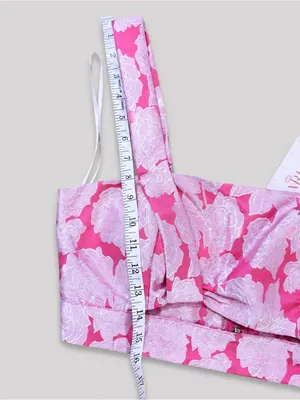 Blithe Strawberry Spritz Brocade Set NWT Med Pink Floral Crop Top Shorts Retro thumbnail 5
