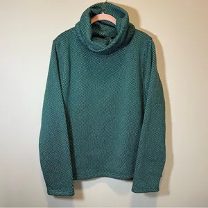 J. Crew Women’s Long Sleeve Funnel Neck Pullover Sweater Green XL‎ thumbnail 2