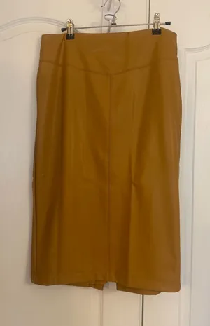Express Faux Leather Pencil Skirt in Camel Brown NWT! thumbnail 1