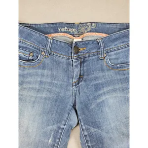 Refuge Bootcut Jeans Women 9L Blue Good‎ Low Rise Embroidered Pockets Stretch thumbnail 3