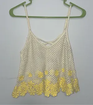 Free People Boho Floral Crochet Top thumbnail 3