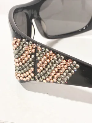 Missoni Black Rhinestone Jeweled Sunglasses thumbnail 2