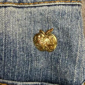Vintage Apple Bottoms Y2K Jeans Womens 34x34 9/10 Blue Gold Accents Low Rise thumbnail 5