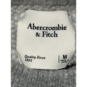 Abercrombie & Fitch Gray White Wool Houndstooth Long Sleeve Crew Sweater Size M thumbnail 3