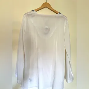 Disney Parks White Embroidered Mickey Mouse‎ Women's Top XL Bell Sleeves thumbnail 7