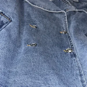 NWT Steve Madden Short Denim Trench Jacket Blue Denim Blue Medium thumbnail 7