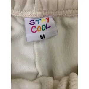 Stay‎ Cool Cream Fleece Jogger Sweatpants Medium Cozy Lounge Y2K Streetwear Soft thumbnail 7
