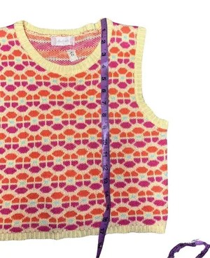Altar'd State Pink and Orange Knit Retro Sweater Small thumbnail 7