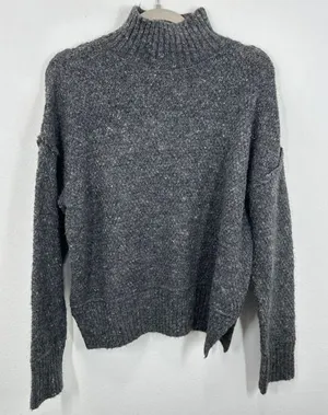 Blu Pepper Gray Knit Mockneck Sweater Women's‎ Small Casual Winter Chunky Knit thumbnail 1