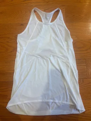 Athleta Repetition Cutout Racerback Tank Top White Athletic Top Size Small thumbnail 1