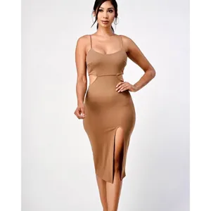 Mocha Cutout Dress Brown Size L thumbnail 2