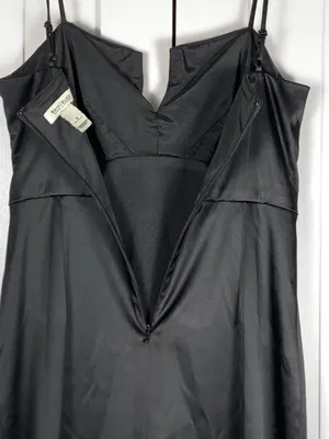 White House Black Market Dress Size 6 Black Satin Sweetheart Cocktail Sheath thumbnail 8